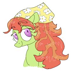 Size: 730x730 | Tagged: safe, artist:tilling-tan, derpibooru import, tree hugger, earth pony, alternate hairstyle, drawthread, female, simple background, solo, white background