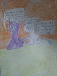 Size: 2448x3264 | Tagged: safe, derpibooru import, oc, oc only, alicorn, pony, unicorn, back scratching, photo, signature, speech bubble, traditional art