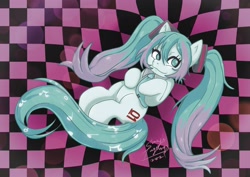 Size: 2048x1448 | Tagged: safe, artist:shacy's pagelings, derpibooru import, earth pony, pony, anime, hatsune miku, kotobukiya, kotobukiya hatsune miku pony, looking at you, ponified, smiling, solo