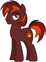 Size: 1024x1377 | Tagged: safe, artist:pegasski, derpibooru import, oc, oc:backdraft, pony, unicorn, male, simple background, solo, stallion, transparent background