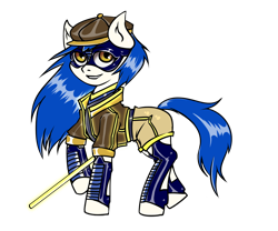 Size: 1158x964 | Tagged: safe, artist:leastways, derpibooru import, oc, oc only, oc:light chaser, earth pony, pony, fallout equestria, arnis, commission, female, hat, long hair, long mane, mare, simple background, sketch, solo, superhero, superhero costume, transparent background