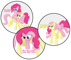 Size: 1280x1074 | Tagged: safe, artist:pony-thunder, derpibooru import, fluttershy, pinkie pie, earth pony, pegasus, pony, comic, cute, funny