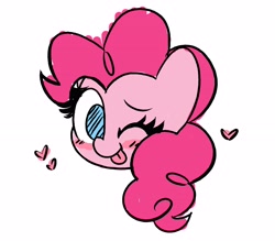 Size: 4096x3594 | Tagged: safe, artist:kittyrosie, derpibooru import, pinkie pie, pony, ;p, blushing, colored sketch, cute, diapinkes, digital art, doodle, female, head only, high res, mare, one eye closed, ponk, solo, tongue, tongue out
