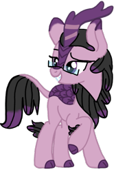 Size: 519x768 | Tagged: safe, artist:agdapl, artist:elementbases, derpibooru import, kirin, base used, cloven hooves, crossover, glasses, grin, horn, kirin-ified, leonine tail, miss pauling, raised hoof, raised leg, simple background, smiling, solo, species swap, team fortress 2, transparent background