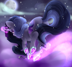 Size: 1833x1697 | Tagged: safe, artist:pastelperyton, derpibooru import, oc, oc:misty night, pony, unicorn, butt, female, mare, moon, night, plot, solo