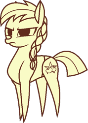 Size: 384x540 | Tagged: safe, artist:pegasski, derpibooru import, oc, oc only, earth pony, pony, base used, braid, earth pony oc, eyelashes, female, frown, haycartes' method, mare, simple background, solo, transparent background