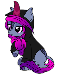 Size: 2550x3300 | Tagged: safe, artist:tsitra_irl, derpibooru import, edit, oc, oc only, oc:neon glow, kirin, blue coat, clothes, dungeons and dragons, emo, female, gray coat, high res, hoodie, kirin oc, oc kirin, ombre hair, pathfinder, pen and paper rpg, pink eyes, pink hair, ponyfinder, purple hair, purple hair is sexy, rpg, sibling, simple background, solo, transparent background, vector, vector edit