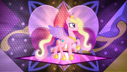 Size: 3840x2160 | Tagged: safe, artist:laszlvfx, artist:negatif22, derpibooru import, edit, princess cadance, pony, raised hoof, raised leg, solo, wallpaper, wallpaper edit