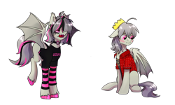 Size: 2500x1500 | Tagged: safe, artist:lambydwight, derpibooru import, oc, oc only, oc:gravel shine, bat pony, pony, bat pony oc, emo, simple background, transparent background