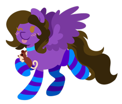 Size: 1728x1472 | Tagged: safe, artist:amazing-artsong, derpibooru import, oc, oc only, oc:hannah rainboom, mouse, pegasus, pony, chibi, clothes, female, mare, one eye closed, simple background, socks, solo, striped socks, tongue, tongue out, transparent background, wink