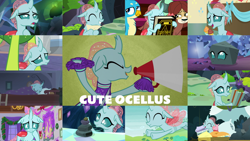 Size: 1280x721 | Tagged: safe, derpibooru import, edit, edited screencap, editor:quoterific, screencap, gallus, ocellus, thorax, yona, changedling, changeling, 2 4 6 greaaat, a matter of principals, marks for effort, school daze, season 8, season 9, the hearth's warming club, uprooted, what lies beneath, book, cute, friendship student, king thorax, pillow