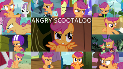 Size: 1280x720 | Tagged: safe, derpibooru import, edit, edited screencap, editor:quoterific, screencap, apple bloom, applejack, rainbow dash, scootaloo, sweetie belle, earth pony, pegasus, pony, seapony (g4), unicorn, growing up is hard to do, marks and recreation, on your marks, one bad apple, parental glideance, school raze, season 1, season 3, season 8, season 9, stare master, surf and/or turf, the fault in our cutie marks, the last crusade, the return of harmony, the show stoppers, the washouts (episode), angry, bipedal, camera, crying, cute, cute when angry, cutealoo, cutie mark crusaders, eyes closed, female, gritted teeth, helmet, madorable, night, offscreen character, open mouth, raised hoof, raised leg, scootaloo is not amused, tears of anger, teeth, telescope, the washouts, tongue, tongue out, unamused