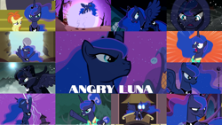 Size: 1280x720 | Tagged: safe, derpibooru import, edit, edited screencap, editor:quoterific, screencap, indian summer, princess luna, alicorn, pony, unicorn, a hearth's warming tail, a royal problem, between dark and dawn, luna eclipsed, princess twilight sparkle (episode), season 2, season 4, season 7, season 9, sleepless in ponyville, angry, female, filly, lightning, luna is not amused, spirit of hearth's warming yet to come, unamused