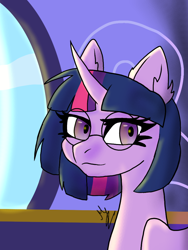 Size: 768x1024 | Tagged: safe, artist:mylittlepony707, derpibooru import, twilight sparkle, twilight sparkle (alicorn), alicorn, pony, curved horn, ear fluff, ears, female, glasses, horn, looking at you, mare, solo