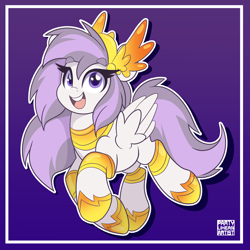 Size: 4000x4000 | Tagged: safe, artist:partylikeanartist, derpibooru import, oc, oc only, oc:athena (shawn keller), pegasus, pony, absurd resolution, armor, eye clipping through hair, eyebrows, eyebrows visible through hair, female, guardians of pondonia, looking at you, mare, open mouth, pegasus oc, solo