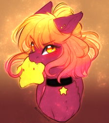 Size: 2342x2625 | Tagged: safe, artist:krissstudios, derpibooru import, oc, pegasus, bust, female, mare, nom, portrait, solo, stars