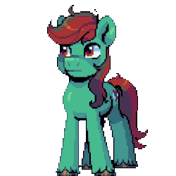 Size: 640x640 | Tagged: safe, artist:h1kkage, derpibooru import, oc, oc only, oc:forest farseer, earth pony, pony, animated, earth pony oc, gif, idle animation, looking around, pixel art, simple background, solo, transparent background