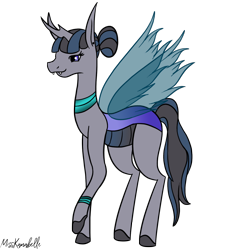 Size: 2000x2000 | Tagged: safe, artist:misskanabelle, derpibooru import, oc, oc only, changeling, changeling queen, changepony, hybrid, changeling queen oc, crack ship offspring, interspecies offspring, magical lesbian spawn, offspring, parent:inky rose, parent:queen chrysalis, signature, simple background, solo, transparent background