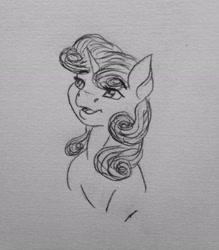 Size: 2435x2774 | Tagged: safe, artist:crazyaniknowit, derpibooru import, sweetie belle, pony, bust, monochrome, portrait, solo, traditional art