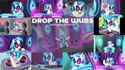 Size: 1280x720 | Tagged: safe, derpibooru import, edit, edited screencap, editor:quoterific, screencap, dj pon-3, pinkie pie, vinyl scratch, earth pony, pony, unicorn, a canterlot wedding, celestial advice, fake it 'til you make it, grannies gone wild, slice of life (episode), suited for success, testing testing 1-2-3, the best night ever, the saddle row review, bipedal, bridesmaid dress, clothes, dj pon 3 vs octavia melody (rio 2011), dress, female, glowing horn, gritted teeth, headphones, horn, magic, magic aura, record player, rio, rio (2011), speakers, teeth, turntable