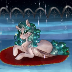 Size: 2048x2048 | Tagged: safe, artist:heinamaa1, derpibooru import, oc, oc only, oc:marina, pegasus, pony, female, looking at you, lying down, mare, solo