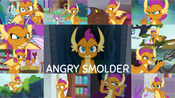 Size: 1280x721 | Tagged: safe, derpibooru import, edit, edited screencap, editor:quoterific, screencap, ocellus, rainbow dash, silverstream, smolder, spike, dragon, pegasus, 2 4 6 greaaat, a rockhoof and a hard place, school daze, school raze, season 8, season 9, sweet and smoky, the hearth's warming club, uprooted, what lies beneath, angry, arm wrestling, cheerleader, cheerleader outfit, cheerleader smolder, clothes, cute, i'm not cute, looking at you, madorable, smolderbetes, wings