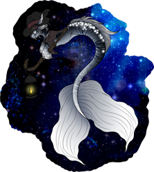 Size: 2313x2592 | Tagged: safe, artist:schneebakadopts, derpibooru import, oc, oc only, hybrid, merpony, seapony (g4), adoptable, auction, fire, fish tail, hat, lamp, night, simple background, solo, space, stars, tail, transparent background