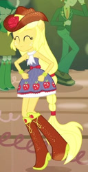 Size: 227x444 | Tagged: safe, derpibooru import, screencap, applejack, scott green, sweet leaf, equestria girls, equestria girls (movie), bare shoulders, cropped, sleeveless, strapless