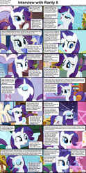 Size: 1282x2590 | Tagged: safe, derpibooru import, rarity, unicorn, comic:celestia's servant interview, angry, caption, carousel boutique, comic, cs captions, cute, ears, eyes closed, female, floppy ears, looking at you, mare, onomatopoeia, raised hoof, raised leg, raribetes, solo, text, underhoof, wet, wet mane, wet mane rarity