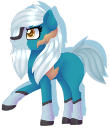 Size: 1920x2254 | Tagged: safe, artist:spokenmind93, derpibooru import, oc, earth pony, attachment, cobalion, earth pony oc, muzzle markings, pokémon, ponymon, simple background, solo, transparent background, white mane