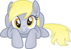 Size: 5000x3459 | Tagged: safe, artist:negatif22, derpibooru import, derpy hooves, pegasus, pony, cute, female, imminent pounce, looking at you, lying down, mare, prone, simple background, smiling, transparent background, vector