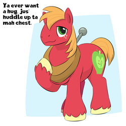 Size: 1000x1000 | Tagged: safe, artist:dendollae, derpibooru import, big macintosh, earth pony, pony, cute, looking at you, macabetes, male, solo, stallion, unshorn fetlocks