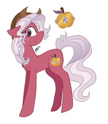 Size: 1215x1389 | Tagged: safe, artist:gallantserver, derpibooru import, oc, oc:goldenrod, earth pony, pony, female, hat, mare, offspring, parent:braeburn, parent:fleur-de-lis, parents:fleurburn, simple background, solo, transparent background