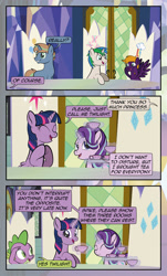 Size: 1920x3169 | Tagged: safe, artist:alexdti, derpibooru import, spike, starlight glimmer, twilight sparkle, twilight sparkle (alicorn), oc, oc:ale, oc:marco, oc:umberto, alicorn, pegasus, pony, unicorn, comic:quest for friendship, female, high res, magic, male, mare, stallion