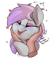 Size: 2226x2457 | Tagged: safe, alternate version, artist:beardie, derpibooru import, part of a set, oc, oc:adelind, dracony, dragon, human, hybrid, alternate character, beardies scritching ponies, simple background, tongue, tongue out, transparent background