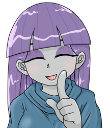 Size: 640x740 | Tagged: safe, alternate version, artist:batipin, derpibooru import, maud pie, equestria girls, blushing, eyes closed, open mouth, simple background, transparent background