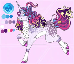 Size: 1024x880 | Tagged: safe, artist:malinraf1615, derpibooru import, oc, pony, unicorn, female, magical lesbian spawn, mare, offspring, parent:pinkie pie, parent:twilight sparkle, parents:twinkie, reference sheet, solo, tongue, tongue out