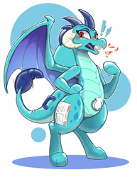 Size: 989x1280 | Tagged: safe, artist:ltcolonelwhipper, derpibooru import, princess ember, dragon, derpibooru, fire, inflatable, inflatable toy, meta, pool toy, simple background