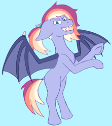 Size: 1500x1700 | Tagged: safe, artist:cancottondy, derpibooru import, oc, oc:high altitude, bat pony, pony, magical lesbian spawn, offspring, parent:fluttershy, parent:rainbow dash, parents:flutterdash