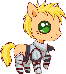 Size: 4500x5058 | Tagged: safe, artist:artix entertainment, derpibooru import, oc, oc only, oc:rollypony, earth pony, pony, .svg available, absurd resolution, adventure quest, armor, bat wings, flash game, ponified, pony vs pony, raised hoof, raised leg, rolith, solo, svg, vector, wings