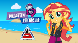 Size: 1289x720 | Tagged: safe, derpibooru import, sunset shimmer, better together, equestria girls, forgotten friendship, aneka safari records, beach, female, geode of empathy, indonesia, magical geodes, solo