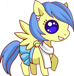 Size: 4500x4655 | Tagged: safe, artist:artix entertainment, derpibooru import, oc, oc only, oc:starlight dazzle bright, pegasus, pony, .svg available, absurd resolution, chibi, cute, grin, pegasus oc, pony vs pony, raised hoof, raised leg, smiling, solo, vector