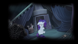 Size: 1280x720 | Tagged: safe, derpibooru import, screencap, rarity, pony, unicorn, for whom the sweetie belle toils, season 4, carousel boutique, consequences, female, mare, solo