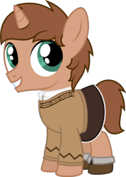 Size: 1787x2504 | Tagged: safe, artist:peternators, derpibooru import, edit, oc, oc only, oc:heroic armour, pony, unicorn, clothes, colt, crossdressing, male, shoes, simple background, skirt, smiling, sweater, transparent background