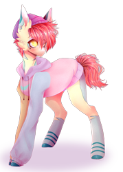 Size: 1264x1768 | Tagged: safe, artist:keltonia, derpibooru import, oc, earth pony, pony, clothes, hoodie, simple background, solo, transparent background