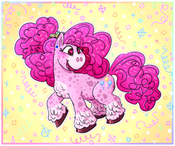 Size: 1171x977 | Tagged: safe, artist:jyoeyj, derpibooru import, pinkie pie, earth pony, alternate design, alternate hairstyle, unshorn fetlocks