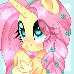 Size: 1024x1024 | Tagged: safe, artist:sleepyveon, derpibooru import, oc, oc only, pony, unicorn, bust, female, mare, not fluttershy, portrait, solo