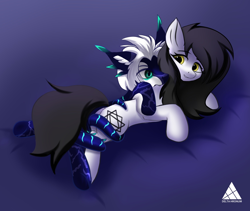 Size: 2250x1900 | Tagged: safe, artist:delta hronum, derpibooru import, oc, original species, pony, unicorn, bed, cute, hug, hugging a pony, solo