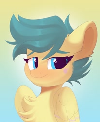 Size: 1684x2048 | Tagged: safe, artist:kebchach, derpibooru import, oc, oc only, pegasus, pony, chest fluff, looking at you, smiling, solo