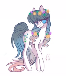 Size: 2062x2375 | Tagged: safe, artist:opalacorn, derpibooru import, oc, oc only, earth pony, pony, flower, flower in hair, looking at you, solo